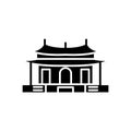 Taipei Confucius Temple in dalongdong Taipei glyph icon. Taiwan. Oriental custom. Pagoda. Isolated vector illustration