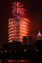 Taipei 101 firework show Royalty Free Stock Photo