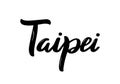 Taipei handwritten calligraphy name of Taiwan capital.