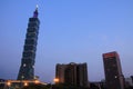 Taipei 101, high rise building in Taipei, Taiwan, ROC night scene Royalty Free Stock Photo