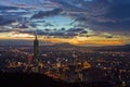 Taipei night scene with Taipei101 Royalty Free Stock Photo