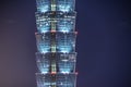 Taipei 101 night view of which is visible from Xiangshan Taipei Royalty Free Stock Photo