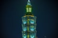 Taipei 101 night view of which is visible from Xiangshan Taipei Royalty Free Stock Photo