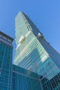 Taipei 101 Skyscraper and blue sky in Taipei. Royalty Free Stock Photo