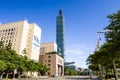 Taipei 101 skyscraper in Taiwan. Royalty Free Stock Photo