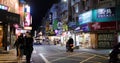 Taiwan Yongkang street in Taipei at night