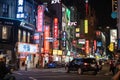 Colorful neon lights at Street in Taipei at night