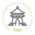 Taipei, Taiwan, China Vector Line Icon
