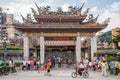 Taipei, Taiwan - circa September 2015: Gate to Longshan Buddhist temple in Taipei city, Taiwan Royalty Free Stock Photo
