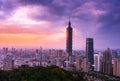 Taipei, Taiwan city skyline at twilight View from Elephant Viewpoint Royalty Free Stock Photo