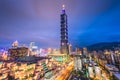 Taipei, Taiwan city skyline at twilight Royalty Free Stock Photo