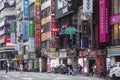 Scenery of street in Taipei with difference dvertisement billboards of shops and stores along the road Royalty Free Stock Photo