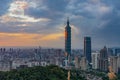 TAIPEI,TAIWAN-DECEMBER 3,2019:Taipei, Taiwan city skyline at twilight View from Elephant Viewpoint Royalty Free Stock Photo