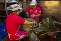 Taiwan, Taipei, Dragon Boat Festival, South Gate Market, making meat dumplings