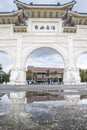 Taipei, Taiwan- Jan 2020: liberty square taipei beside the national chiang kai-shek memorial hall located in Zhongzheng District.