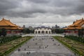 Taipei, Taiwan - Jan 2020: Tourists visiting Chiang Kai Shek memorial hall square. Liberty Square and National concert hall Royalty Free Stock Photo