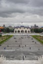 Taipei, Taiwan - Jan 2020: View from Chiang Kai Shek memorial hall square. Liberty Square and National concert hall buildings Royalty Free Stock Photo