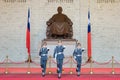 Changing of the honored guards at Chiang Kai-shek Memorial Hall. a famous tourist spot in Taipei, Taiwan