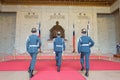 Changing of the honored guards at Chiang Kai-shek Memorial Hall. a famous tourist spot in Taipei, Taiwan