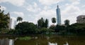 Taipei 101 city landmark in Sun Yat Sen Memorial hall Royalty Free Stock Photo