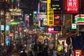 Illuminated street in Taipei