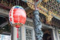 Lantern at Bangka Lungshan Temple in Taipei, Taiwan. The temple was originally built in 1738