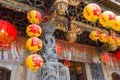 Lantern at Bangka Qingshan Temple in Taipei, Taiwan. The temple was originally built in 1856