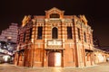 The Red Chamber Theater or `The Red House Ximen` is a center building for contemporary art performances in Ximen market at night