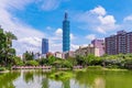 Xinyi financial district view from Sun Yat-Sen memorial hall par Royalty Free Stock Photo