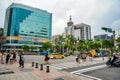 Taipei, TAIWAN - 4 Oct, 2017: Taipei city environment with tranffic, transportation, buildin and local Taiwanese people in normal