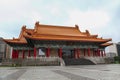 Taipei, Taiwan - October 12, 2018: The National Theater and National Concert Hall at Chiang Kai Shek memorial hall. In the rainy Royalty Free Stock Photo