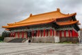 Taipei, Taiwan - October 12, 2018: The National Theater and National Concert Hall at Chiang Kai Shek memorial hall. In the rainy Royalty Free Stock Photo