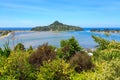 Mount Paku, a small volcanic peak and part of the town of Tairua, New Zealand