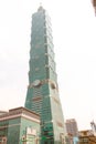 Closeup Landscape of Tallest Taipei 101 building in Taiwan