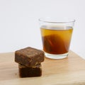 The Taiwan brown sugar ginger tea cubes Royalty Free Stock Photo