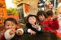 Taiwanese indigenous siblings posing in front of camera