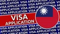 Taiwan Circular Flag with Visa Application Titles Royalty Free Stock Photo