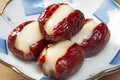 Red dates stuffed with sticky rice cake Royalty Free Stock Photo