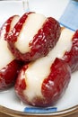 Red dates stuffed with sticky rice cake Royalty Free Stock Photo