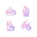 Taiwan entertainment gradient linear vector icons set. Royalty Free Stock Photo