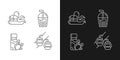 Taiwan entertainment linear icons set for dark and light mode.