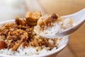 Taiwan famous food - Braised pork and fried tofu on rice. Soy-stewed pork rice, Taiwan Delicacies