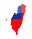 Taiwan Flag Country Contour Vector Icon