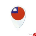 Taiwan flag location map pin icon on white background Royalty Free Stock Photo