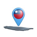 Taiwan flag map pin on white Royalty Free Stock Photo