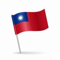 Taiwan flag map pointer layout. Vector illustration. Royalty Free Stock Photo