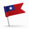 Taiwan flag map pointer layout. Vector illustration. Royalty Free Stock Photo