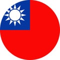 Taiwan Flag Vector Round Flat Icon