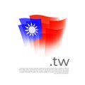 Taiwan flag. Vector stylized design national poster on a white background. Taiwanese flag painted with abstract brush strokes with