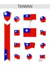 Taiwan Flat Flag Collection Royalty Free Stock Photo